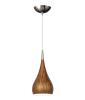 PENDANT ES 60W BURL WOOD BELL OD160mm x H345mm 3m cable WTY 1YR