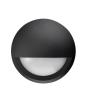 STEP EYELID LED 12V DC S/M BLK RND 3000K 6W IP65 (480 Lumens) OD