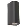 ERIS Black Round Up & Down Wall Light, Clear glass diffuser