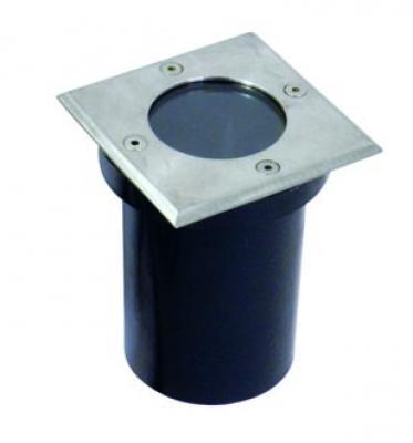 Crown Square inground light fitting with MR16 base stainless ste