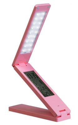 Portable LED table lamp with digital tempature, date and time di