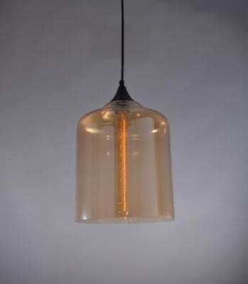 ESTHER simple and elegant hand blown glass pendant in smoke fini