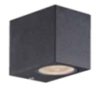 Black Square Downwards Wall Light, Clear glass diffuser
