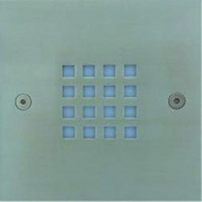 240V Blue LED Large Square Grid Front  Wall fitting