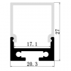 2M Wh - Deep Surface Extrusion+ Extra Height DiffuserW20.3xH27mm