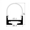 2M Wh - Surface Profile Curve Diffuser: W20.3xH27mm