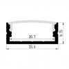 1M Alum - Wide Surface ProfileW23.5xH9.75mm