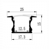 2M ALUM - Deep Recessed Profile Diffuse, Cut Out: W17.3xH14.5mm