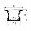 3M Wh - Deep Recessed Profile Diffuse, Cut Out: W17.3xH14.5mm