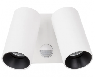 Revo White Double Adjustable Wall Light with Sensor