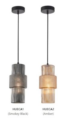 HUECA Double Cylinder Ribbed with Segment Pendant Lights