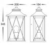 Odin Galvanised Iron Black Wall Light IP44