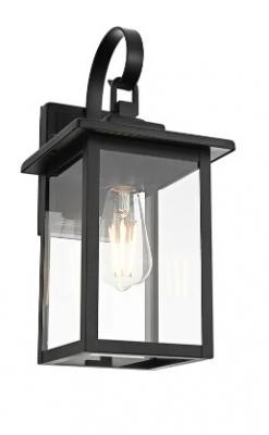 Madix Galvanised Iron Black Wall Light IP44