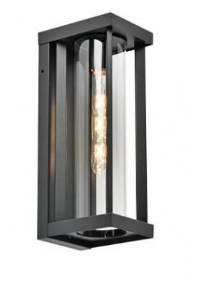 Nalia Galvanised Iron Black Wall Light IP44