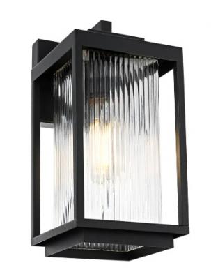 Micah Galvanised Iron Black Wall Light IP44