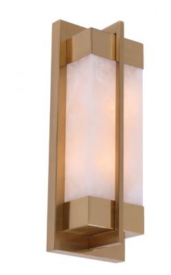 PUENTE Rectangular Marble with Brass Highlight Wall Light