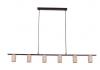 TUBERIA Linear Bar Pendant with Beige Travertine Tubular Shades