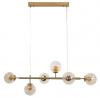 VOLLI 6 Light Optic Glass Pendant SATIN BRASS