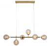 VOLLI 6 Light Optic Glass Pendant SATIN BRASS