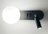 HARLOW Twin Switched Wall and Reading Light Black